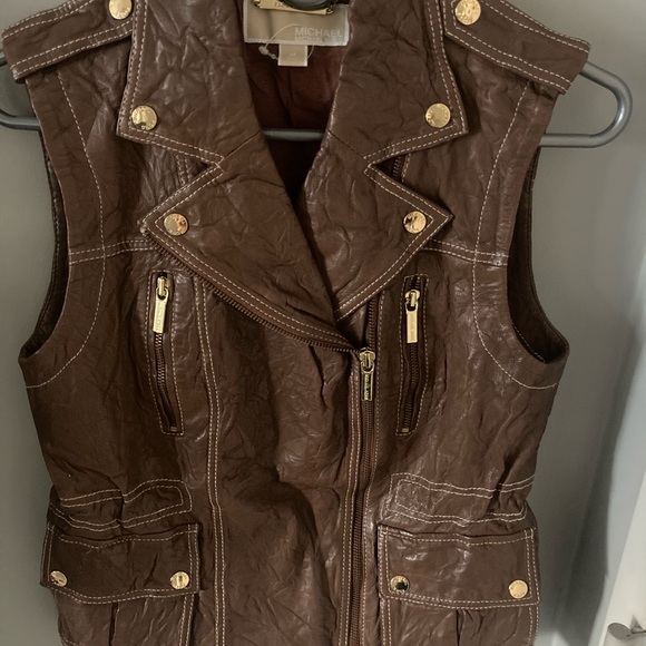MICHAEL Michael Kors Brown leather vest - Picture 1 of 7